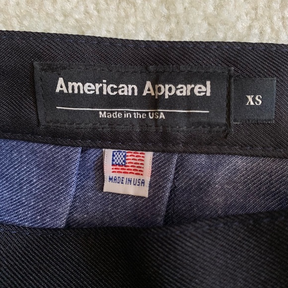 Navy & White Polka Dot American Apparel Gabardine Tennis Skirt - Picture 3 of 4